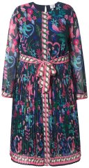 Ulla Popken 845649 Blomstret chiffonkjole Mørkeblå