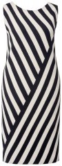 Ulla Popken 845784 Stribet strikket kjole Sort