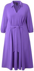 Ulla Popken 846373 A-formet sweatkjole med 3/4-ærmer Lilla