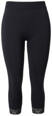 Ulla Popken 846491 3/4-strømpeleggings med blonde Sort