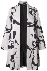 Ulla Popken 846923 Mønstret blazer med sjalskrave Taupe