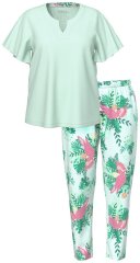 Ulla Popken 846971 Mønstret pyjamas Lysegrøn
