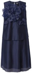 Ulla Popken 847918 Blomstret chiffonkjole Mørkeblå