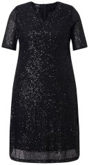Ulla Popken 848140 Pailletkjole Sort