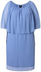 Ulla Popken 848169 A-formet chiffonkjole Lyseblå