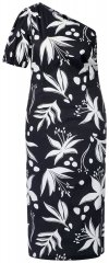 Ulla Popken 848510 Blomstret midikjole Sort