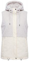 Ulla Popken 848729 Vest med hætte Benhvid