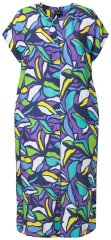 Ulla Popken 848980 Blomstret skjortekjole Lilla
