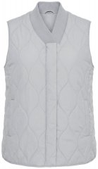Ulla Popken 849221 Quiltet vest med ribkrave Grå