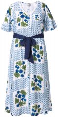 Ulla Popken 849662 Blomstret skjortekjole Benhvid