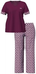 Ulla Popken 849850 Ternet pyjamas Bærrød