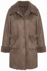 Ulla Popken 850251 Teddyfrakke Lysebrun