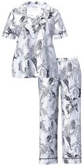 Ulla Popken 850441 Mønstret pyjamas Benhvid