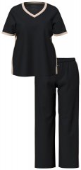 Ulla Popken 851245 Stribet pyjamas Sort