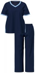 Ulla Popken 851245 Stribet pyjamas Mørkeblå