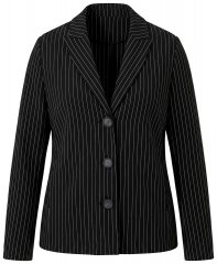 Ulla Popken 851341 Nålestribet stretchblazer Sort