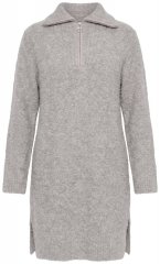 Ulla Popken 851563 Langærmet strikket kjole Beige