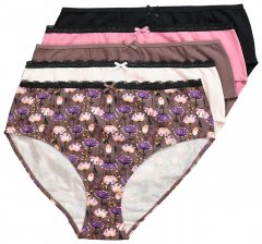 Ulla Popken 851711 Blomstrede trusser 5-pak Brun