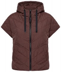 Ulla Popken 851785 Oversize quiltet vest med hætte Brun