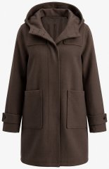 Ulla Popken 851803 Duffelcoat Mørkebrun