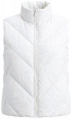 Ulla Popken 851833 Quiltet vest med ståkrave Benhvid