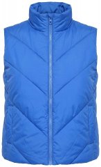 Ulla Popken 851833 Quiltet vest med ståkrave Blå