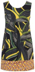 Ulla Popken 852329 Stribet jerseykjole Olivengrøn