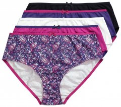 Ulla Popken 852935 Blomstrede trusser 5-pak Kongeblå