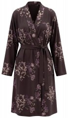 Ulla Popken 853204 Blomstret morgenkåbe Brun