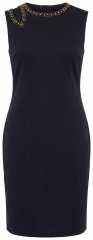 Ulla Popken 853766 Ærmeløs bodycon-kjole med similisten Sort