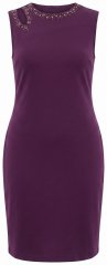 Ulla Popken 853766 Bodycon-kjole med similisten Blomme