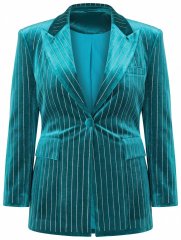 Ulla Popken 855499 Velourblazer med similisten Turkis