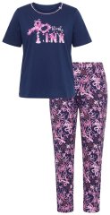 Ulla Popken 856141 Langærmet pyjamas Mørkeblå