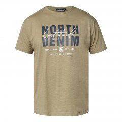 North Latitude T-Shirt Slub With Print Brun/Beige