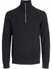 Jack & Jones Pannel Knit Half Zip Pullover Black