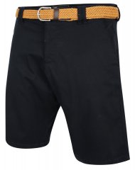 Kam Jeans 3401 Belted Oxford Stretch Chino Shorts Navy