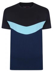 Kam Jeans Contrast Colours Crew Neck Tee Navy