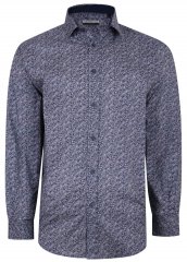 Kam Jeans P680 Floral Print Shirt Navy