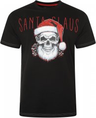 Kam Jeans X029 Santa Claus Skull Print T-Shirt Black