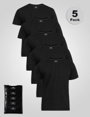 D555 Smartly T-shirt med rund hals Sort 5-pak