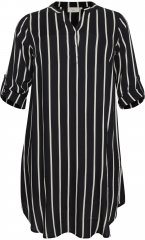 Kaffe Curve Milana Stribet Skjortekjole Sort / Chalk