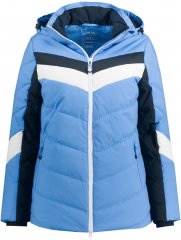 Ulla Popken HYPRAR Chevron Stripe Triple Function Quilted Fully Lined Ski Jacket Pastel Petrol