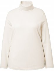 Ulla Popken Basic Long Sleeve Slim Fit Turtleneck Natural