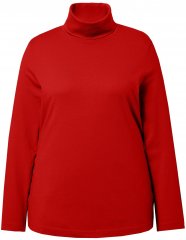 Ulla Popken Basic Long Sleeve Slim Fit Turtleneck Dark Berry