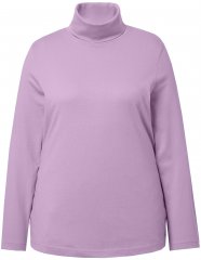 Ulla Popken Basic Long Sleeve Slim Fit Turtleneck Lavender