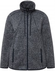 Ulla Popken Heather Knit Fleece Jacket Navy