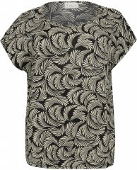 Kaffe Curve Sonna Stanley Top Sort / Antikhvidt Mønster