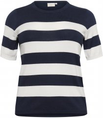 Kaffe Curve Lizzy Stribet Trøje Marineblå / Chalk