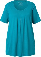 Ulla Popken Essential Front Pleat Tee Teal