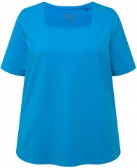 Ulla Popken Essential Square Neck Stretch Tee Sapphire Blue